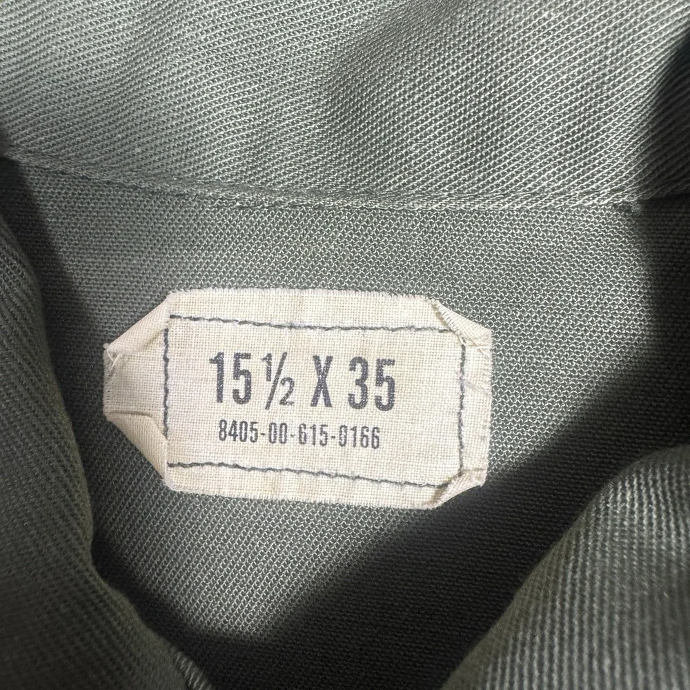 USGI Utility Military Shirt OG 507 Size 15.5 x 36 Poly Blend Dura Vintage 1982